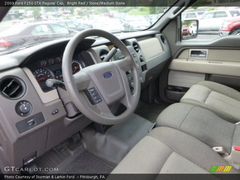 Bright Red / Stone/Medium Stone 2009 Ford F150 STX Regular Cab