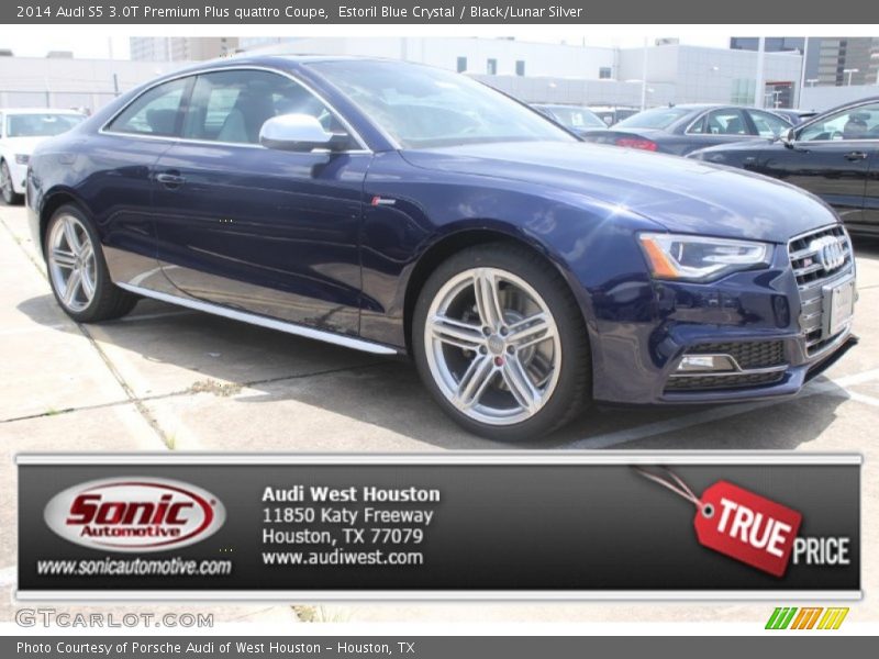 Estoril Blue Crystal / Black/Lunar Silver 2014 Audi S5 3.0T Premium Plus quattro Coupe