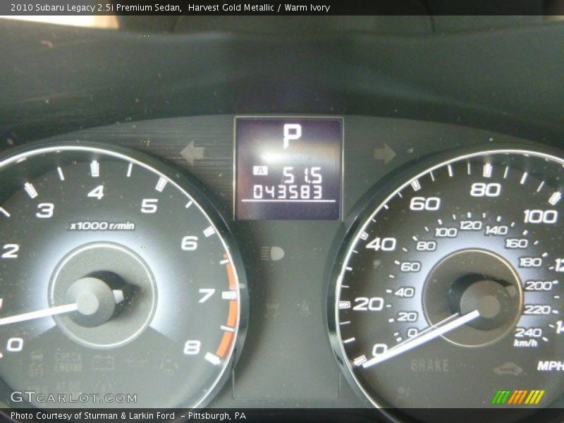 Harvest Gold Metallic / Warm Ivory 2010 Subaru Legacy 2.5i Premium Sedan