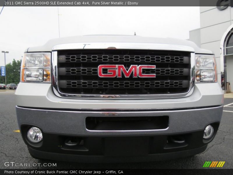 Pure Silver Metallic / Ebony 2011 GMC Sierra 2500HD SLE Extended Cab 4x4