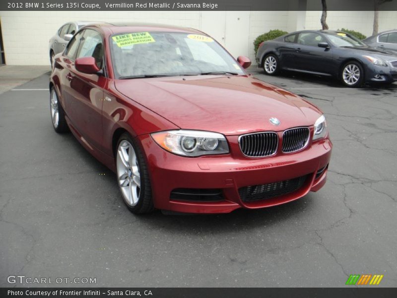 Vermillion Red Metallic / Savanna Beige 2012 BMW 1 Series 135i Coupe