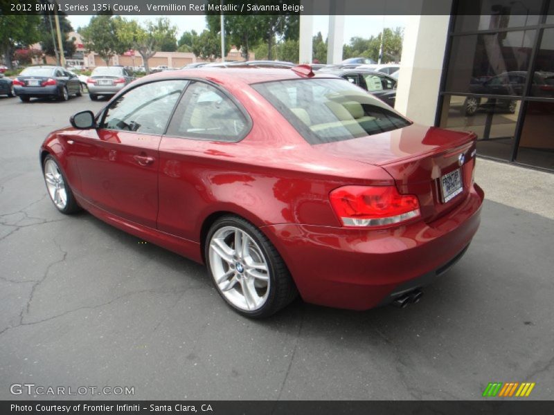 Vermillion Red Metallic / Savanna Beige 2012 BMW 1 Series 135i Coupe