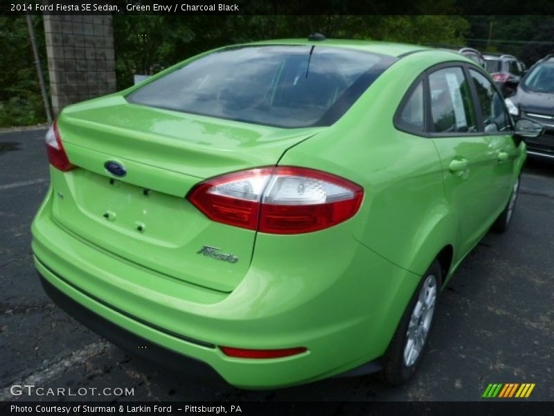 Green Envy / Charcoal Black 2014 Ford Fiesta SE Sedan