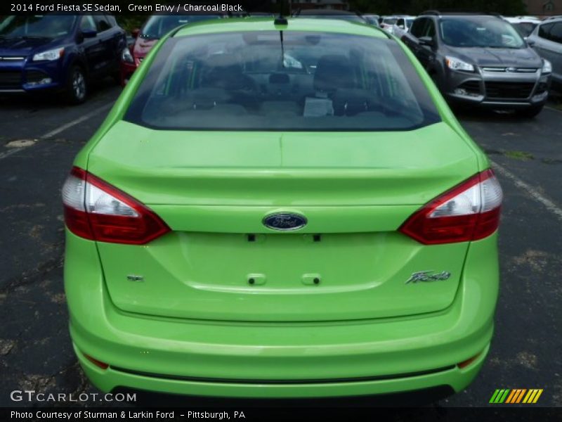 Green Envy / Charcoal Black 2014 Ford Fiesta SE Sedan