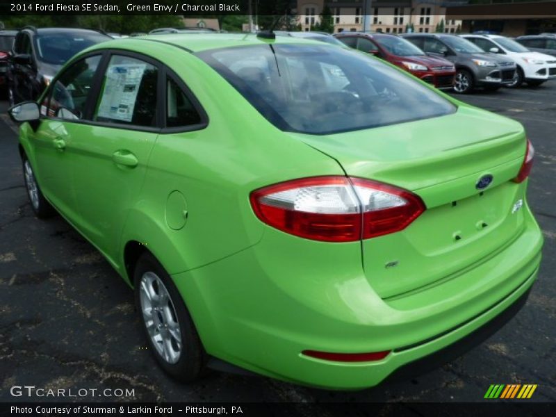 Green Envy / Charcoal Black 2014 Ford Fiesta SE Sedan