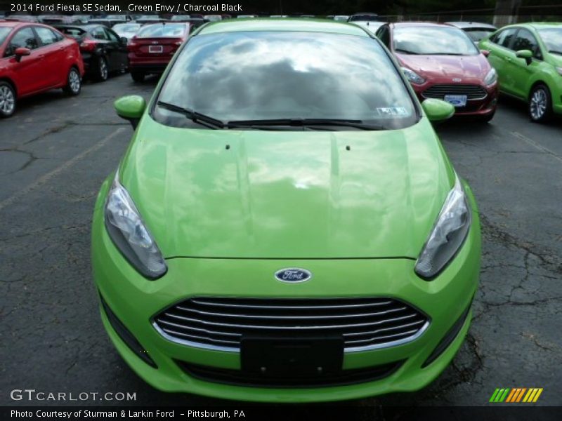Green Envy / Charcoal Black 2014 Ford Fiesta SE Sedan