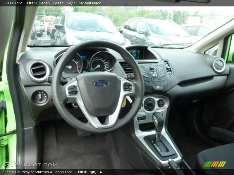 Green Envy / Charcoal Black 2014 Ford Fiesta SE Sedan