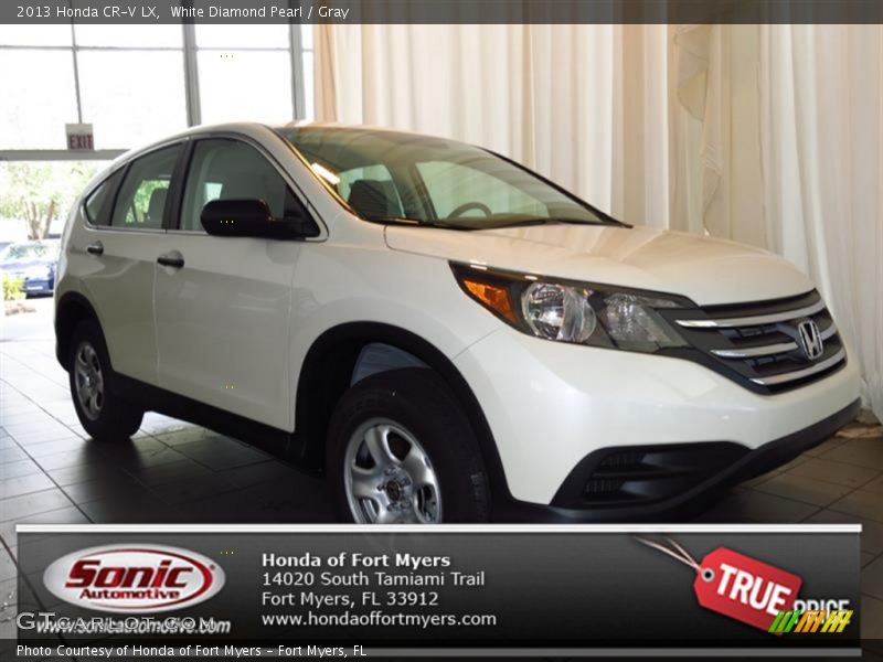 White Diamond Pearl / Gray 2013 Honda CR-V LX