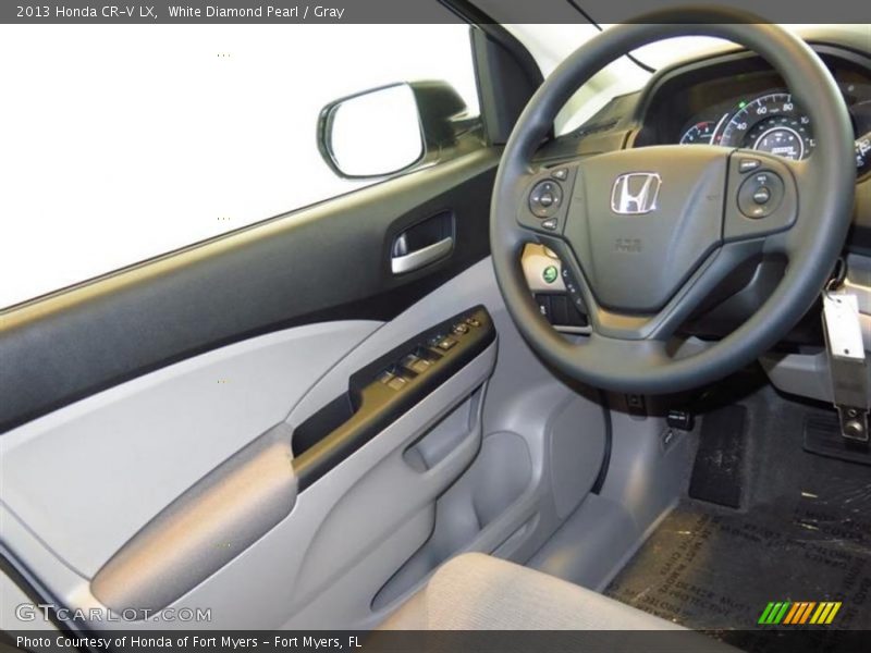 White Diamond Pearl / Gray 2013 Honda CR-V LX