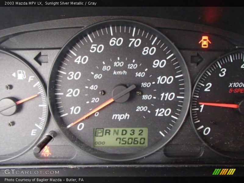 Sunlight Silver Metallic / Gray 2003 Mazda MPV LX