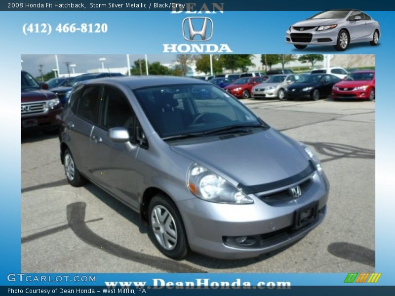 Storm Silver Metallic / Black/Grey 2008 Honda Fit Hatchback