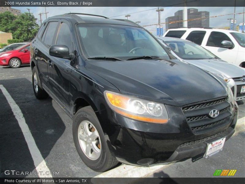 Ebony Black / Beige 2008 Hyundai Santa Fe GLS