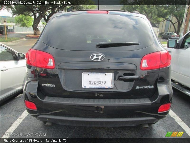 Ebony Black / Beige 2008 Hyundai Santa Fe GLS