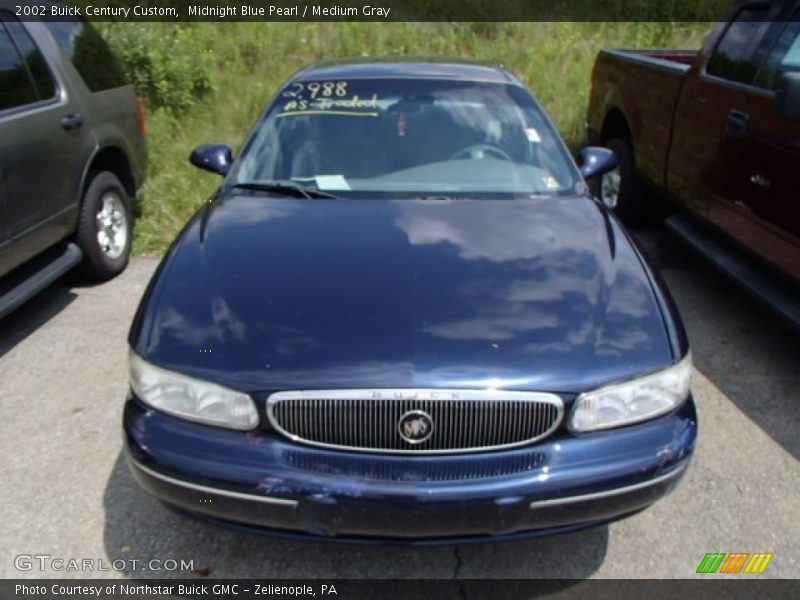 Midnight Blue Pearl / Medium Gray 2002 Buick Century Custom