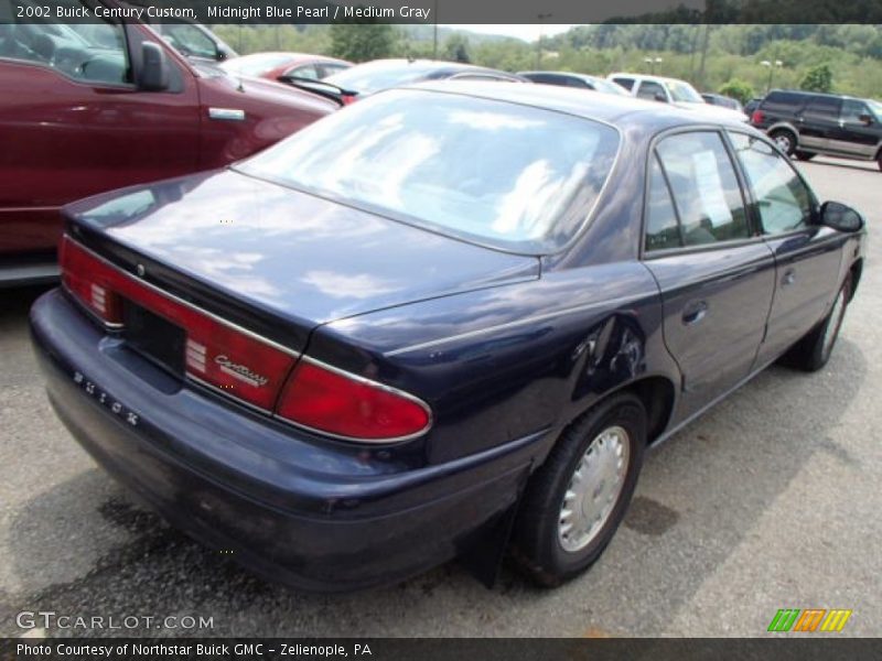 Midnight Blue Pearl / Medium Gray 2002 Buick Century Custom