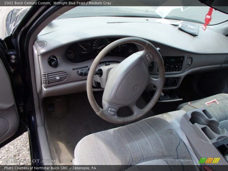 Midnight Blue Pearl / Medium Gray 2002 Buick Century Custom