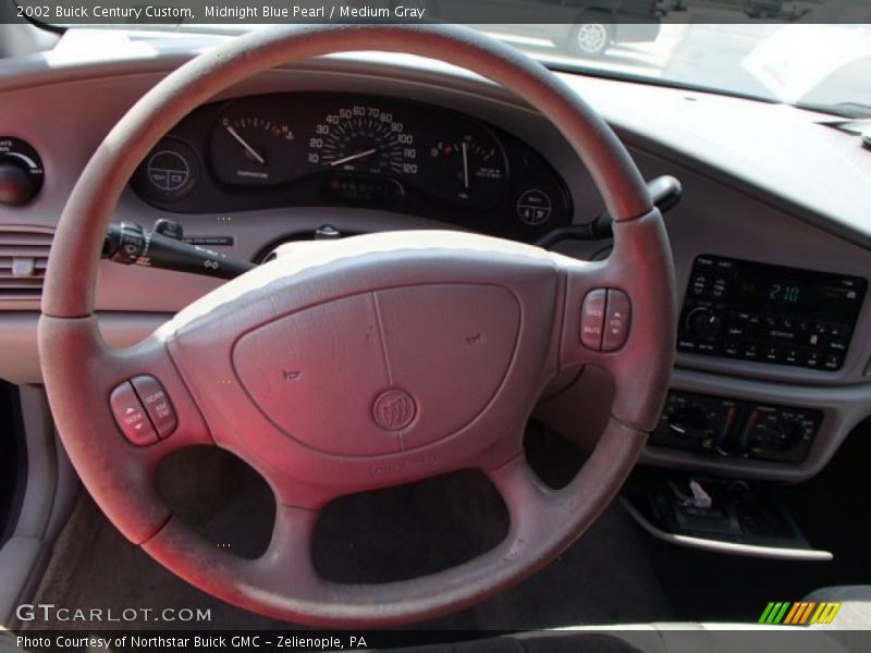 Midnight Blue Pearl / Medium Gray 2002 Buick Century Custom