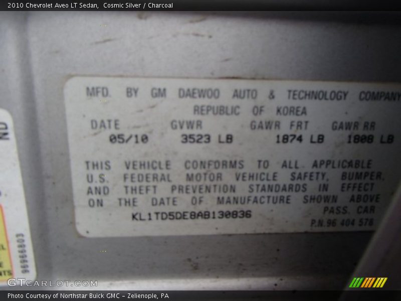 Cosmic Silver / Charcoal 2010 Chevrolet Aveo LT Sedan