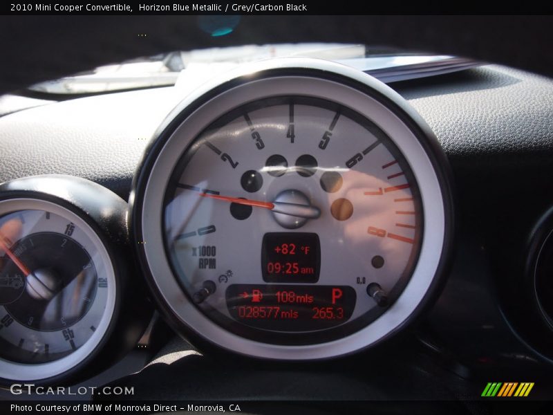 Horizon Blue Metallic / Grey/Carbon Black 2010 Mini Cooper Convertible