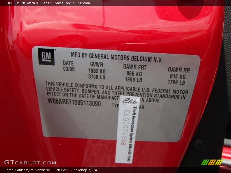 Salsa Red / Charcoal 2008 Saturn Astra XE Sedan