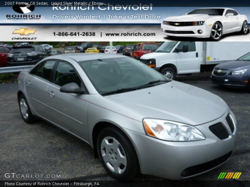 Liquid Silver Metallic / Ebony 2007 Pontiac G6 Sedan