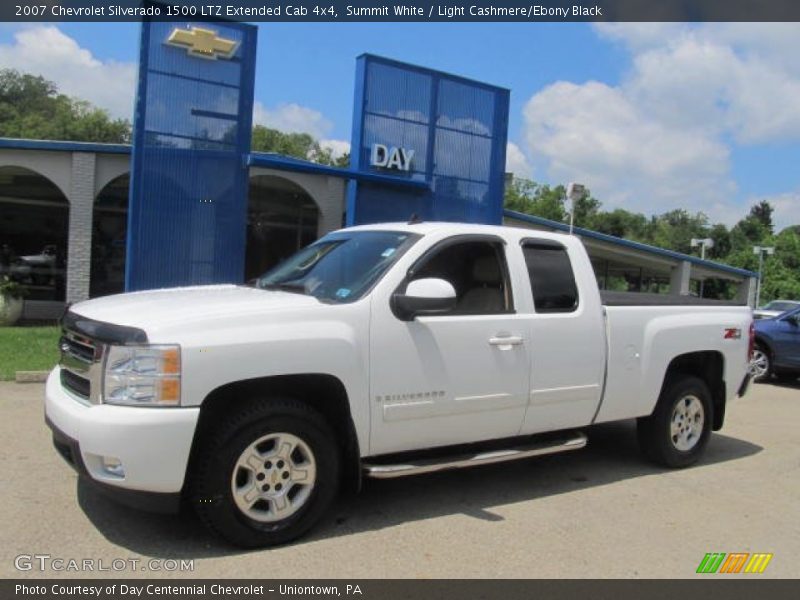 Summit White / Light Cashmere/Ebony Black 2007 Chevrolet Silverado 1500 LTZ Extended Cab 4x4