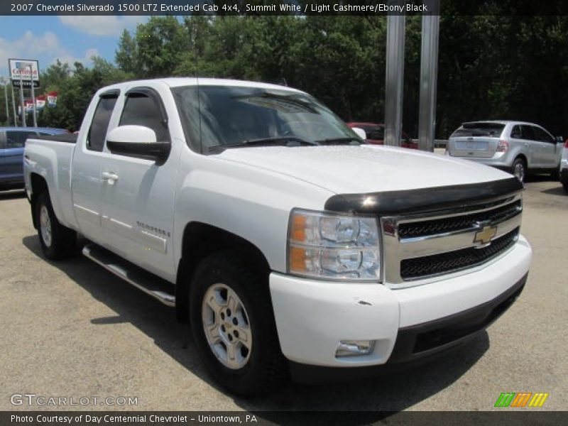 Summit White / Light Cashmere/Ebony Black 2007 Chevrolet Silverado 1500 LTZ Extended Cab 4x4