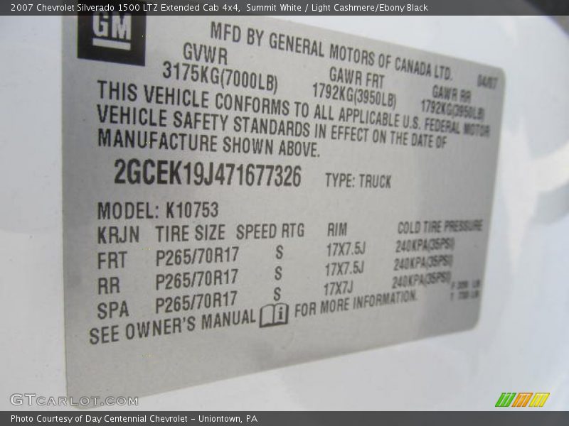 Summit White / Light Cashmere/Ebony Black 2007 Chevrolet Silverado 1500 LTZ Extended Cab 4x4