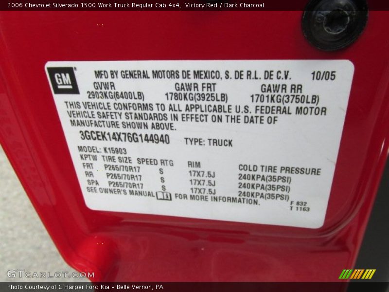 Victory Red / Dark Charcoal 2006 Chevrolet Silverado 1500 Work Truck Regular Cab 4x4