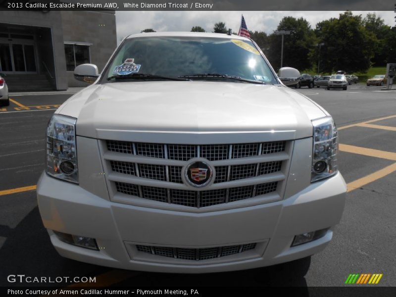 White Diamond Tricoat / Ebony 2013 Cadillac Escalade Premium AWD