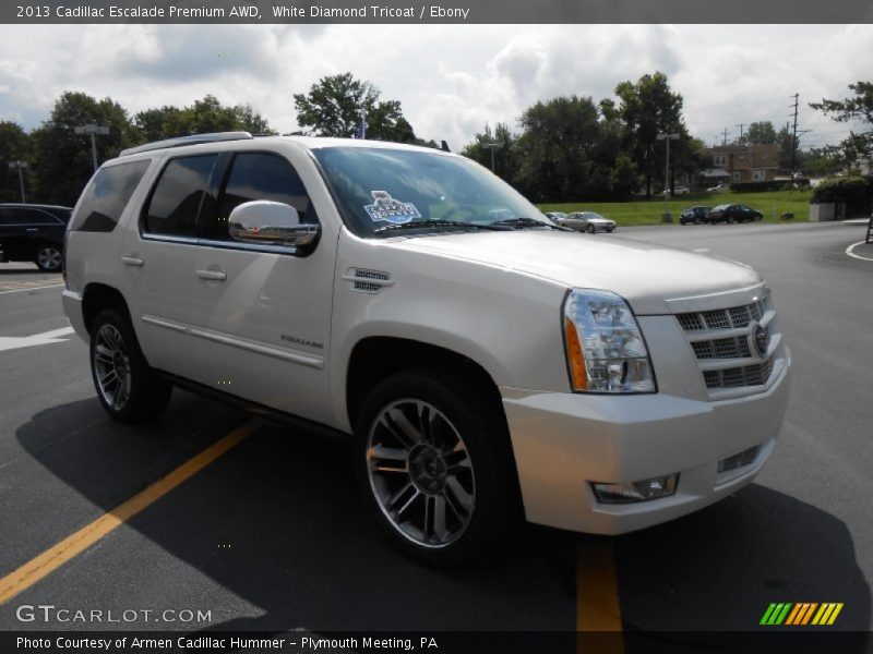 White Diamond Tricoat / Ebony 2013 Cadillac Escalade Premium AWD