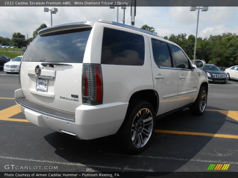 White Diamond Tricoat / Ebony 2013 Cadillac Escalade Premium AWD