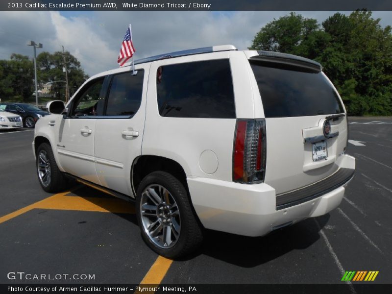 White Diamond Tricoat / Ebony 2013 Cadillac Escalade Premium AWD