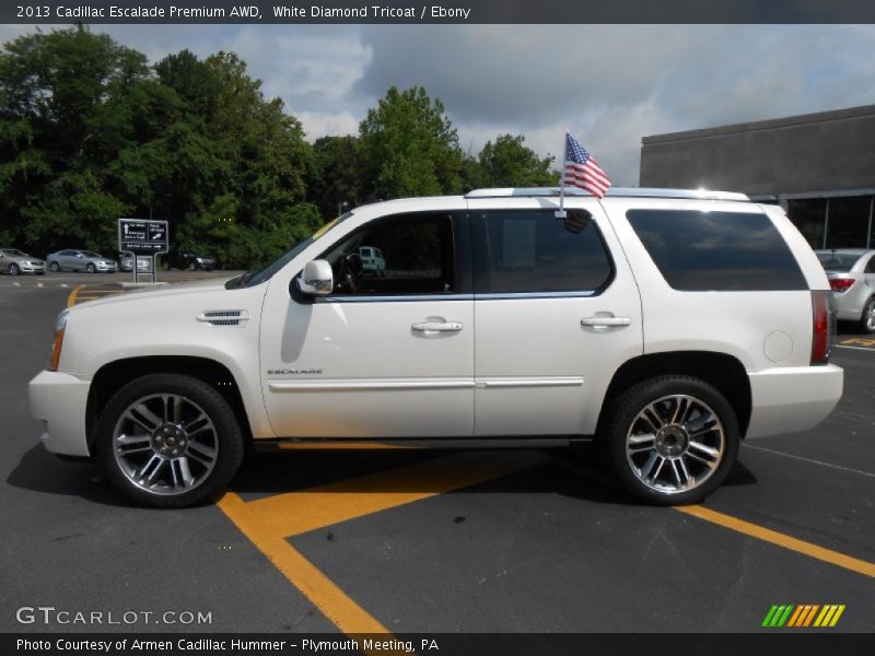 White Diamond Tricoat / Ebony 2013 Cadillac Escalade Premium AWD