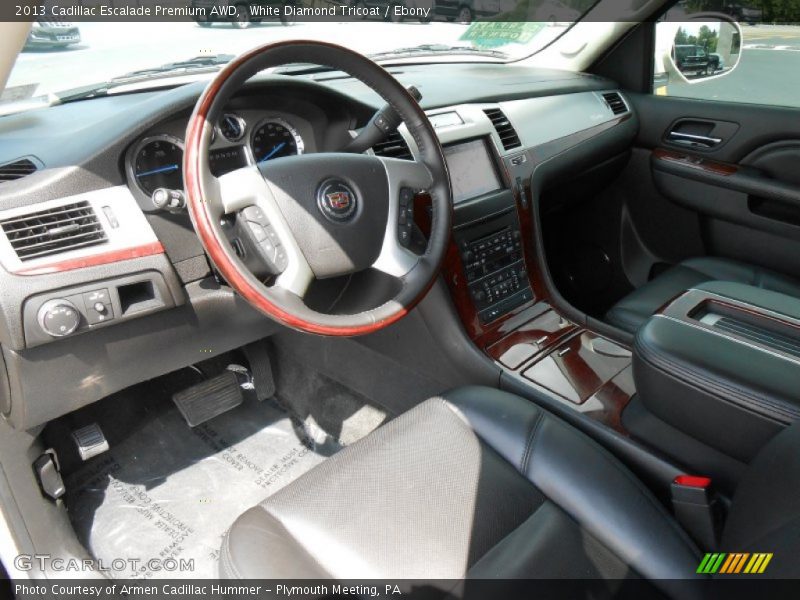 White Diamond Tricoat / Ebony 2013 Cadillac Escalade Premium AWD
