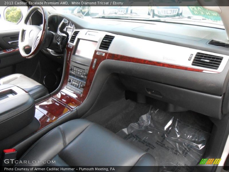 White Diamond Tricoat / Ebony 2013 Cadillac Escalade Premium AWD