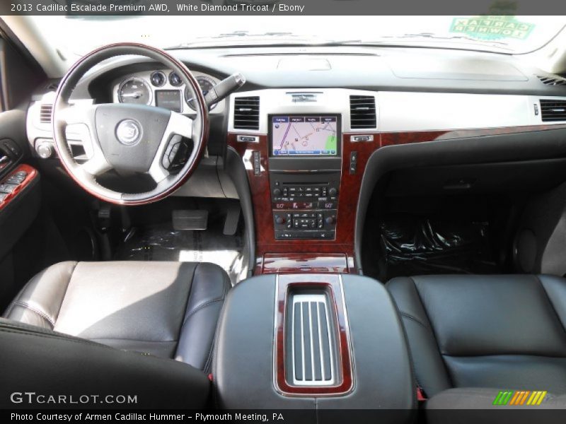 White Diamond Tricoat / Ebony 2013 Cadillac Escalade Premium AWD