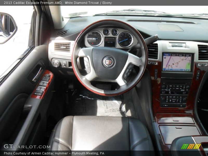 White Diamond Tricoat / Ebony 2013 Cadillac Escalade Premium AWD