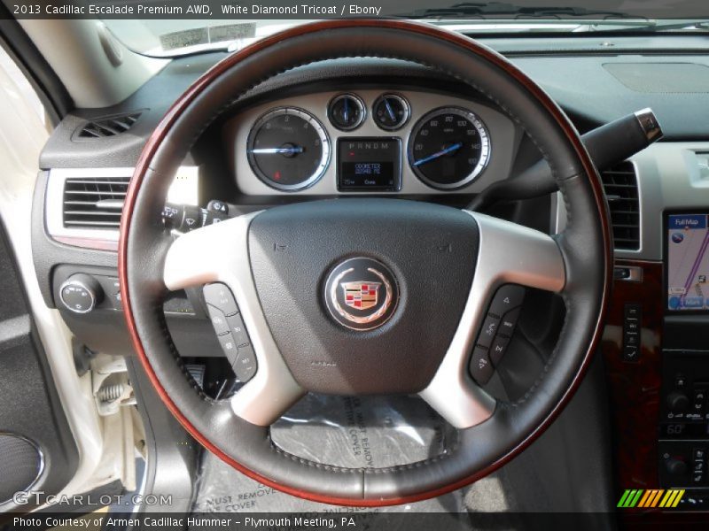 White Diamond Tricoat / Ebony 2013 Cadillac Escalade Premium AWD