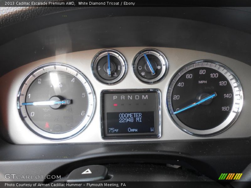 White Diamond Tricoat / Ebony 2013 Cadillac Escalade Premium AWD