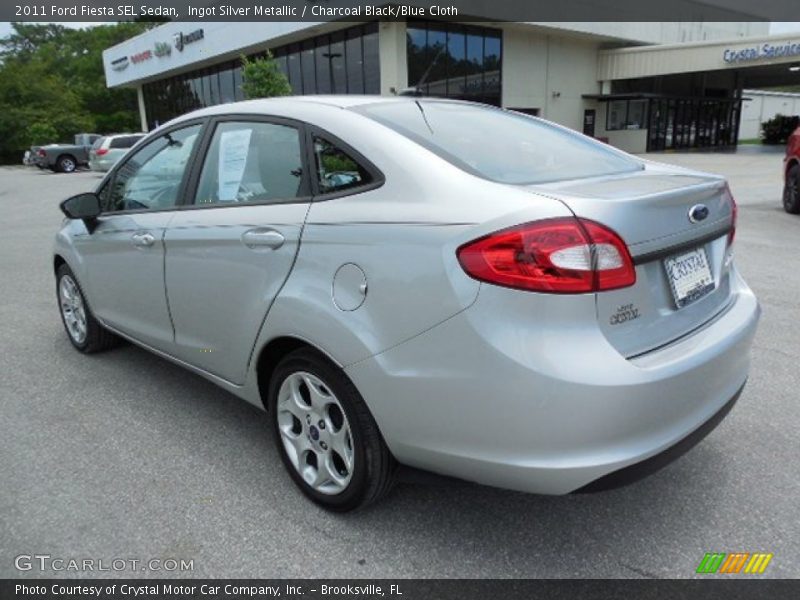 Ingot Silver Metallic / Charcoal Black/Blue Cloth 2011 Ford Fiesta SEL Sedan