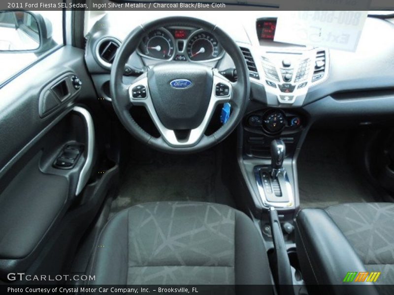 Ingot Silver Metallic / Charcoal Black/Blue Cloth 2011 Ford Fiesta SEL Sedan