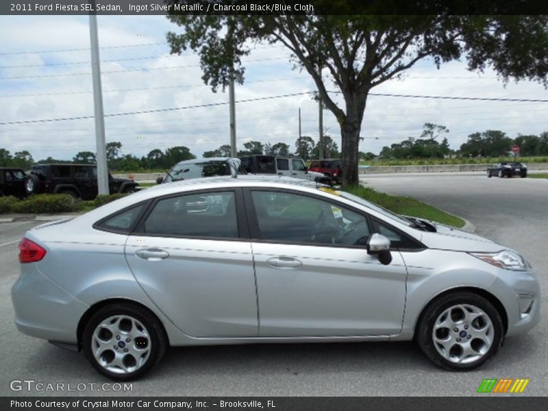 Ingot Silver Metallic / Charcoal Black/Blue Cloth 2011 Ford Fiesta SEL Sedan