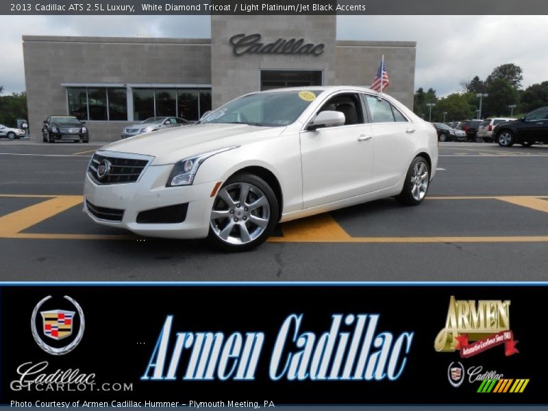 White Diamond Tricoat / Light Platinum/Jet Black Accents 2013 Cadillac ATS 2.5L Luxury