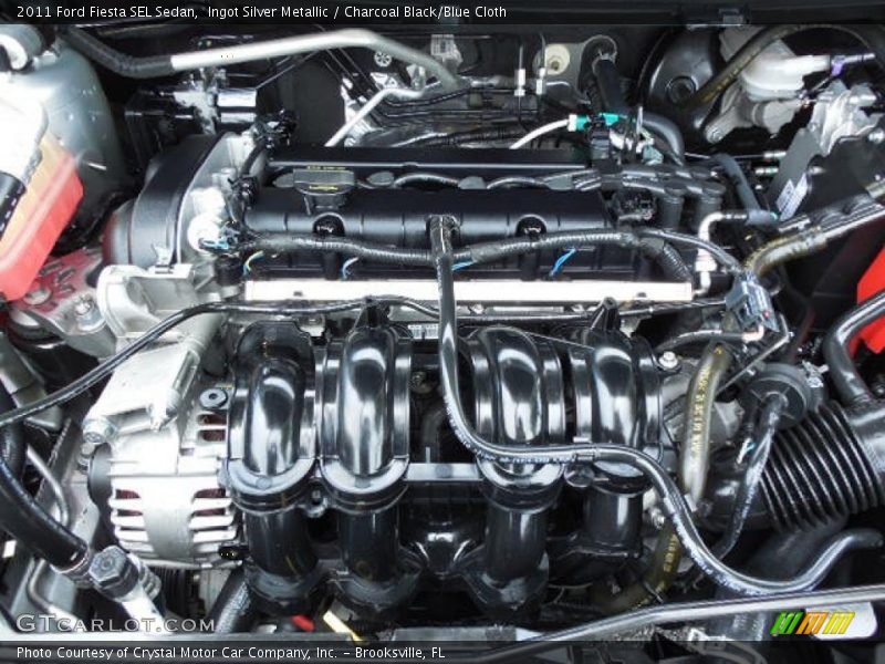 Ingot Silver Metallic / Charcoal Black/Blue Cloth 2011 Ford Fiesta SEL Sedan