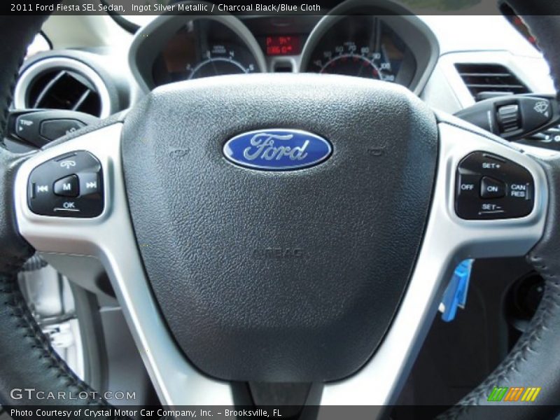 Ingot Silver Metallic / Charcoal Black/Blue Cloth 2011 Ford Fiesta SEL Sedan