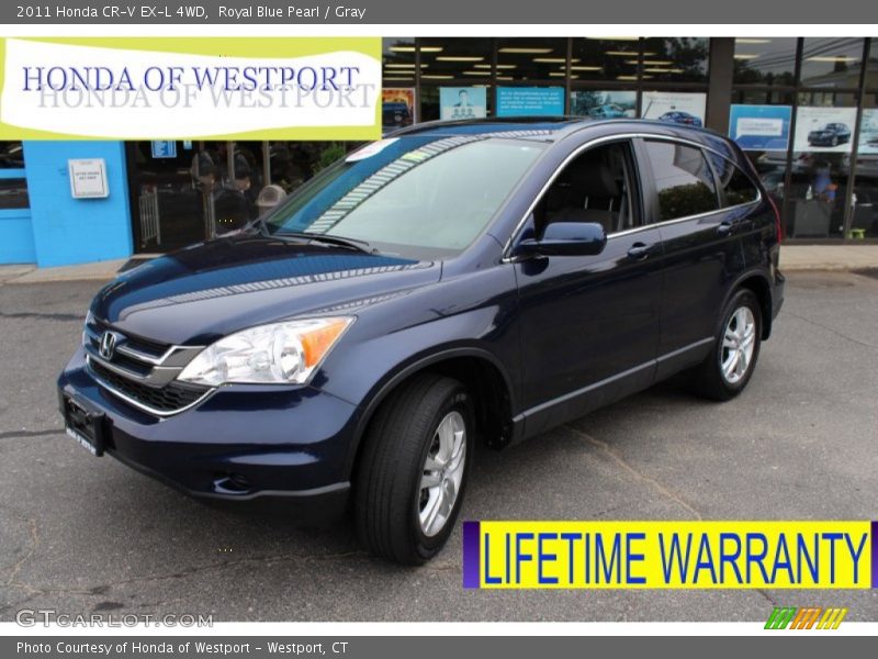 Royal Blue Pearl / Gray 2011 Honda CR-V EX-L 4WD