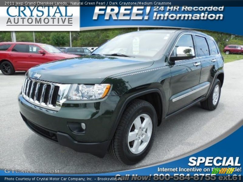 Natural Green Pearl / Dark Graystone/Medium Graystone 2011 Jeep Grand Cherokee Laredo