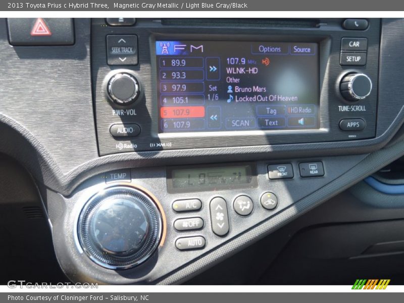 Magnetic Gray Metallic / Light Blue Gray/Black 2013 Toyota Prius c Hybrid Three