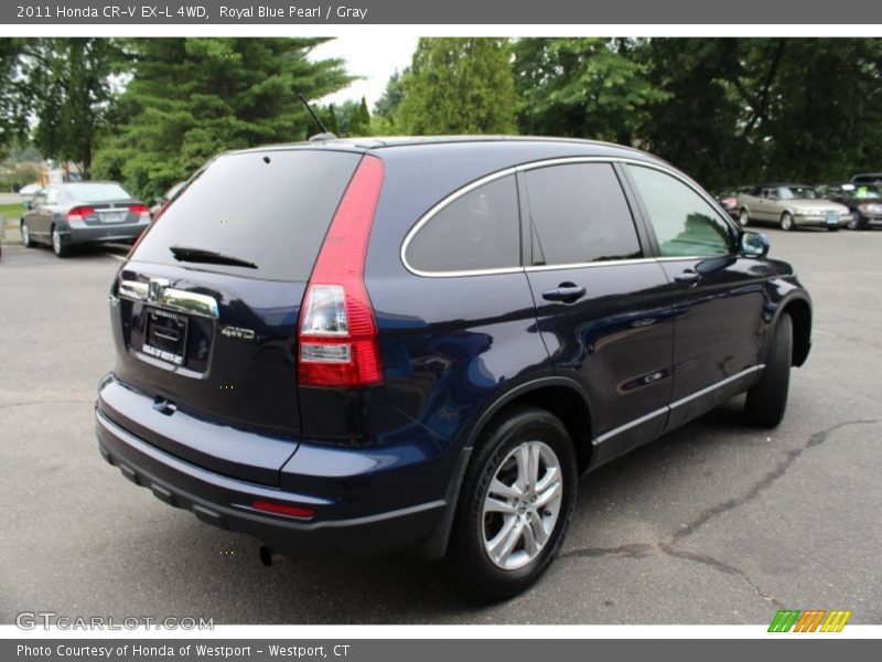 Royal Blue Pearl / Gray 2011 Honda CR-V EX-L 4WD